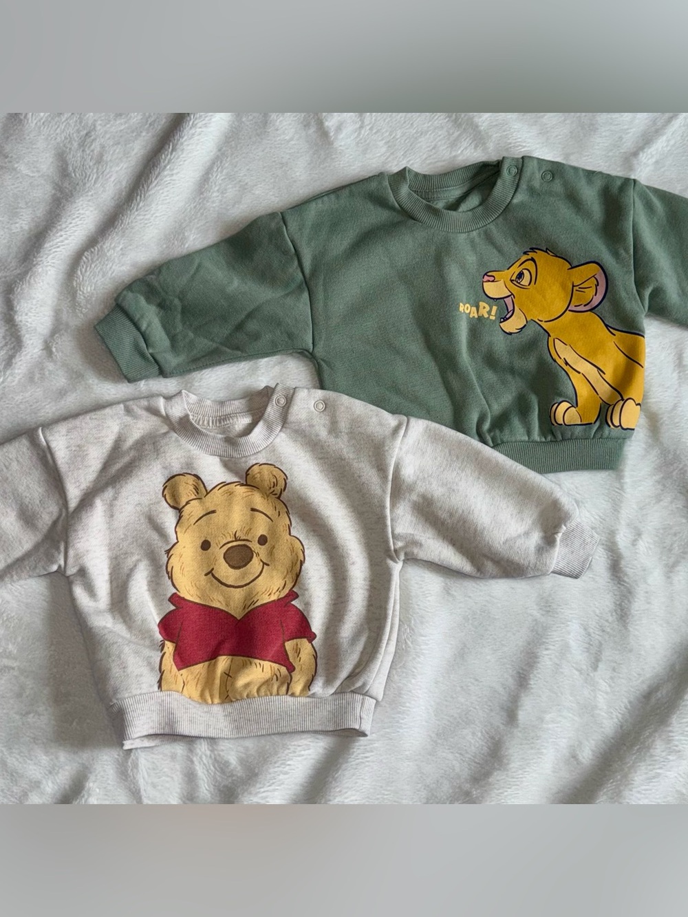 Winnie the Pooh and lion king baby sweatshirts 3-6 months